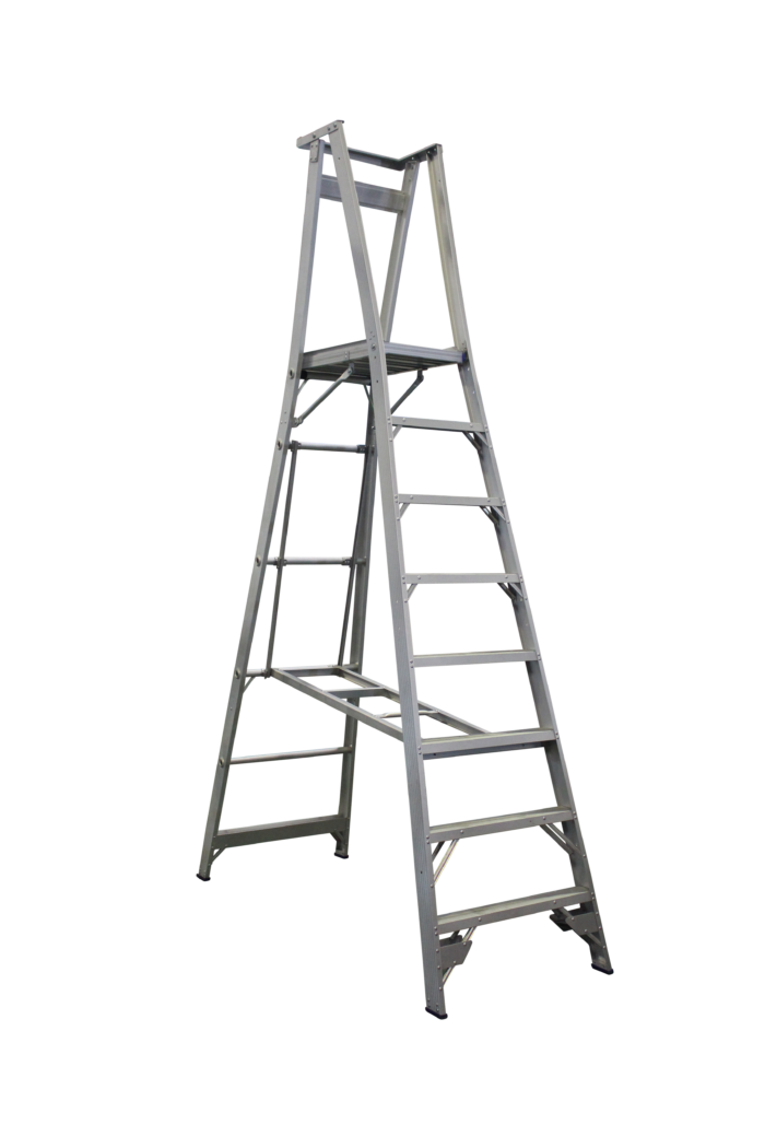 Indalex Pro Series Aluminium platform ladder, open position, 38steps, 2.4m platform height, model PROP11/8