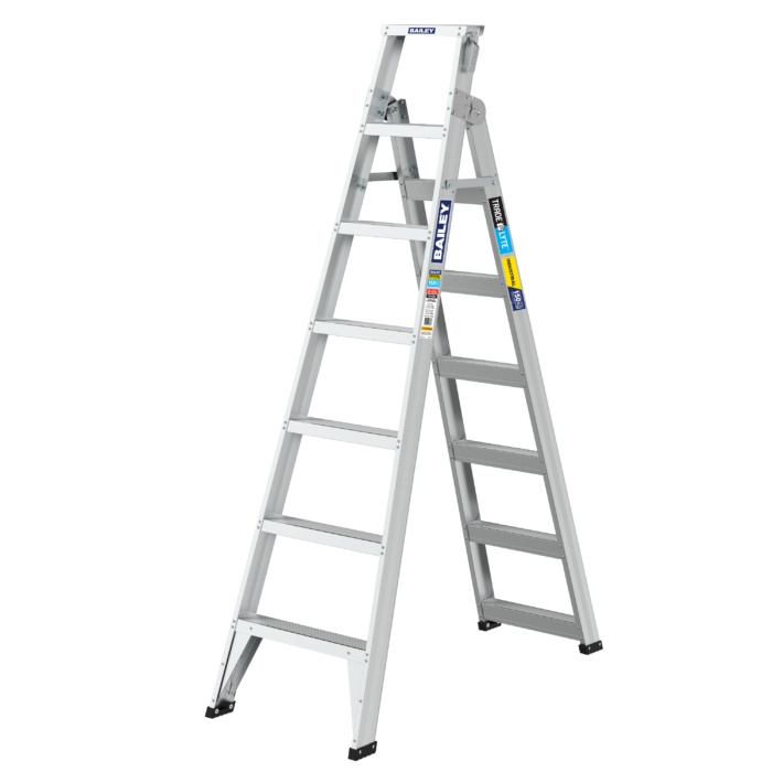 Bailey Trade Lyte Dual Purpose 7 Step 150kg load raring, FS14023, open A Frame view