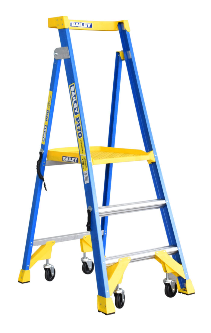 Bailey P170 Job Station Fibreglass Platform Ladder 3 Steps, 0.87m Platform Height, FS13530