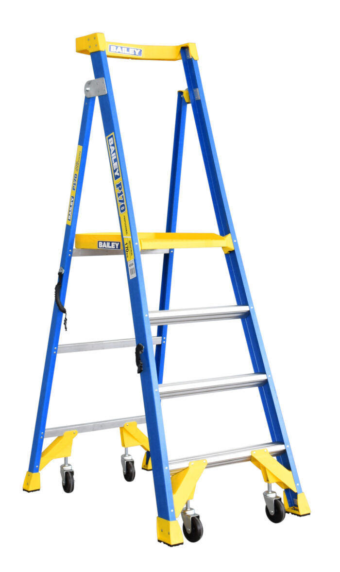 Bailey P170 Job Station Fibreglass Platform Ladder 4 Steps, 1.16m Platform Height, FS13531