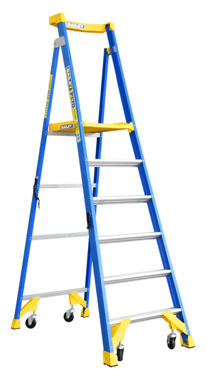 Bailey P170 Job Station Fibreglass Platform Ladder 6 Steps, 1.74m Platform Height, FS13533