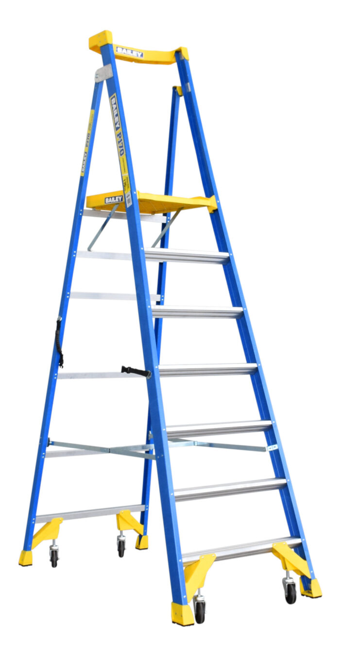 Bailey P170 Job Station Fibreglass Platform Ladder 7 Steps, 2.03m Platform Height, FS13534
