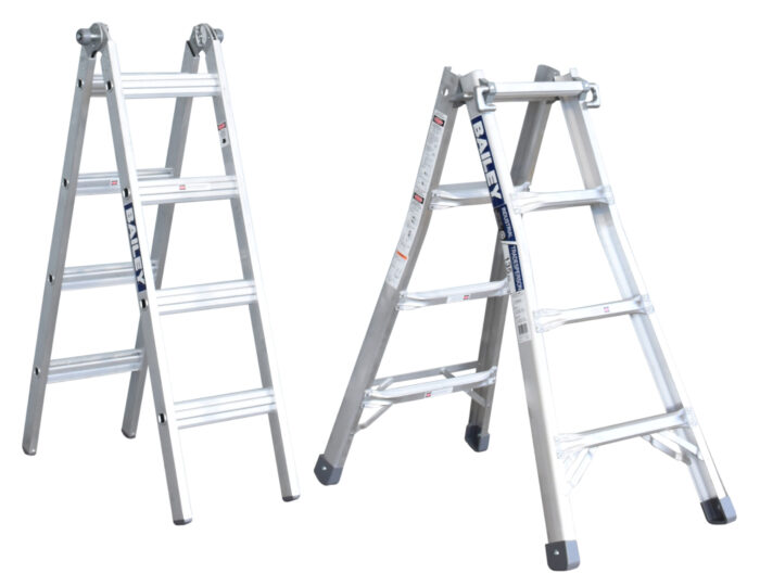 Bailey Aluminium Telescopic Multi Purpose Ladder BXS 20 135kg FS13644 as two A-frame or trestle ladders