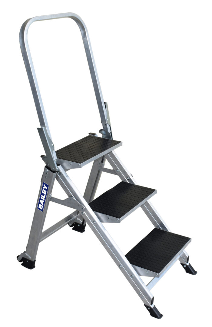 Bailey Stairway Ladder 3 Step with Safety Rail FS13751 Handle up