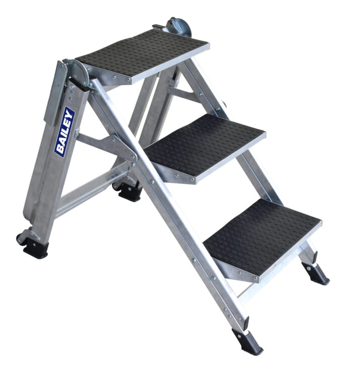 Bailey Stairway Ladder 3 Step with Safety Rail FS13751H ANDLE DOWN