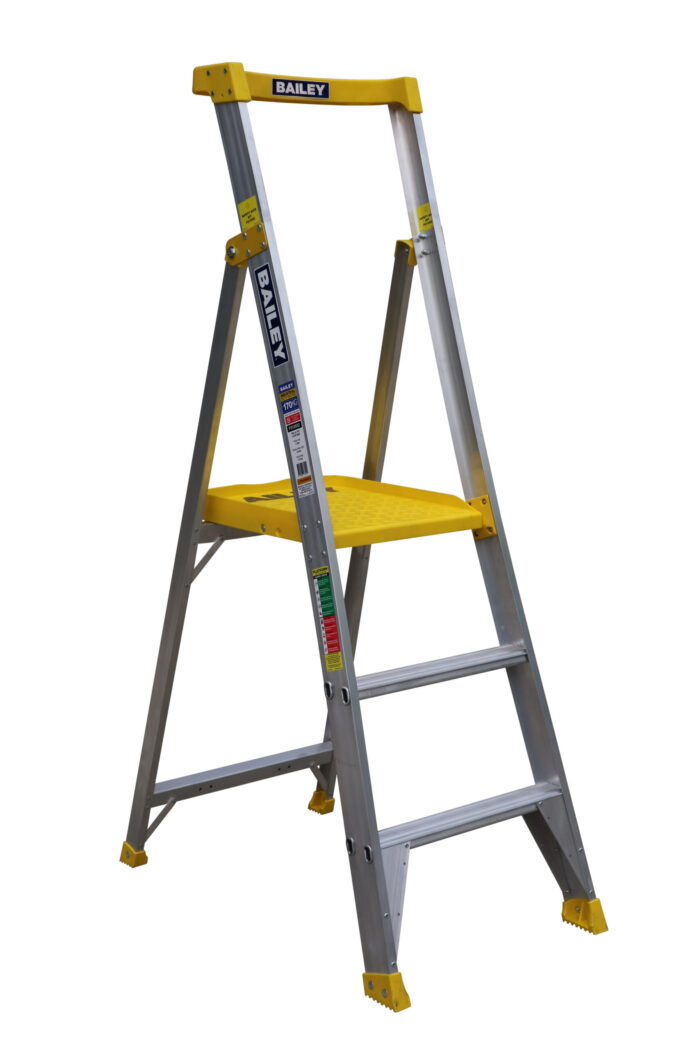 Bailey Pro Punchlock Aluminium Platform Ladder 3 Steps ,170KG load rating, 0.85m Platform Height, FS13932
