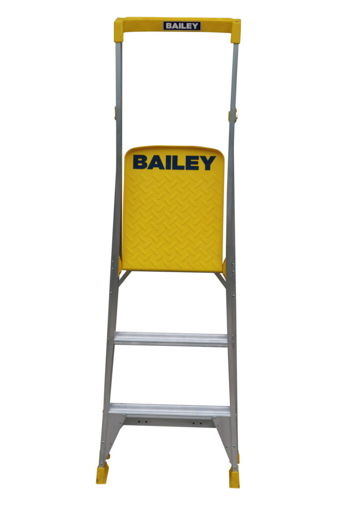 Bailey Pro Punchlock Aluminium Platform Ladder 3 Steps ,170KG load rating, 0.85m Platform Height, FS13932 front closed view