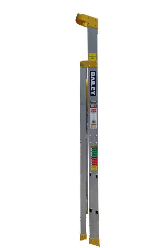 Bailey Pro Punchlock Aluminium Platform Ladder 3 Steps ,170KG load rating, 0.85m Platform Height, FS13932 side closed view