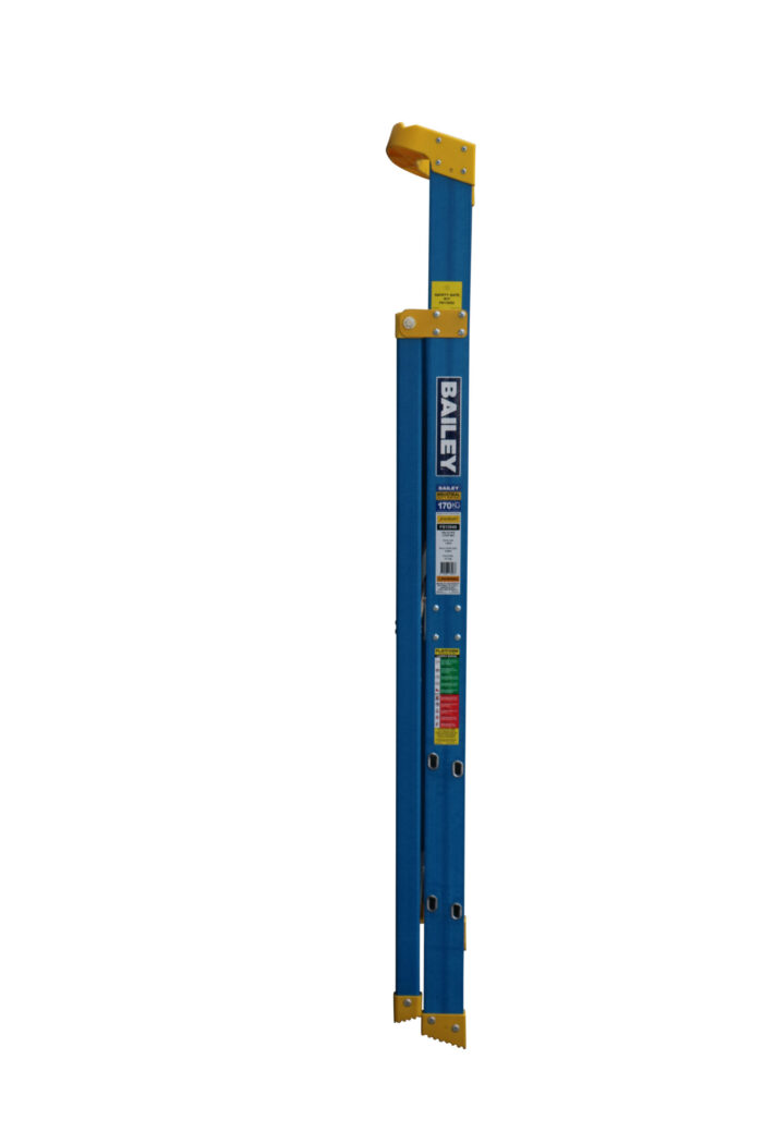 Bailey Pro Punchlock Fibreglass Platform Ladder 3 Steps 170KG, 0.85m Platform Height, FS13946, side closed view
