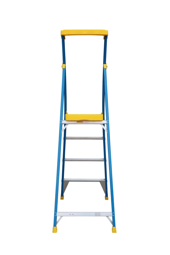 Bailey Pro Fibreglass Platform Ladder 4 Steps 170KG, 1.14m Platform Height, FS13947, back open view