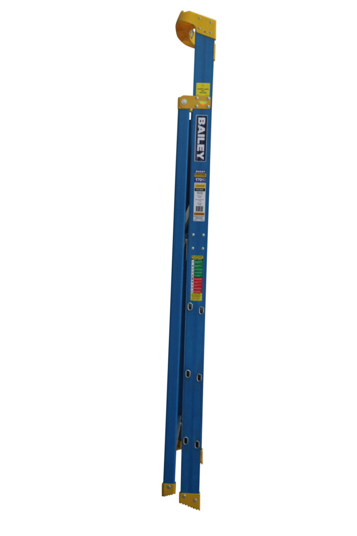 Bailey Pro Punchlock Fibreglass Platform Ladder 4 Steps 170KG, 1.14m Platform Height, FS13947, side closed view