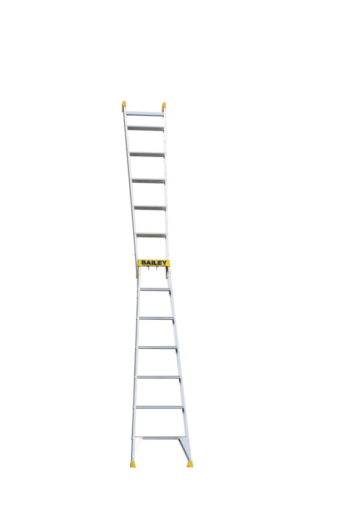 Bailey Pro Punchlock Aluminium Dual Purpose Ladder 7ft -10ft 2.09m -3.9m FS13989 Extended Position