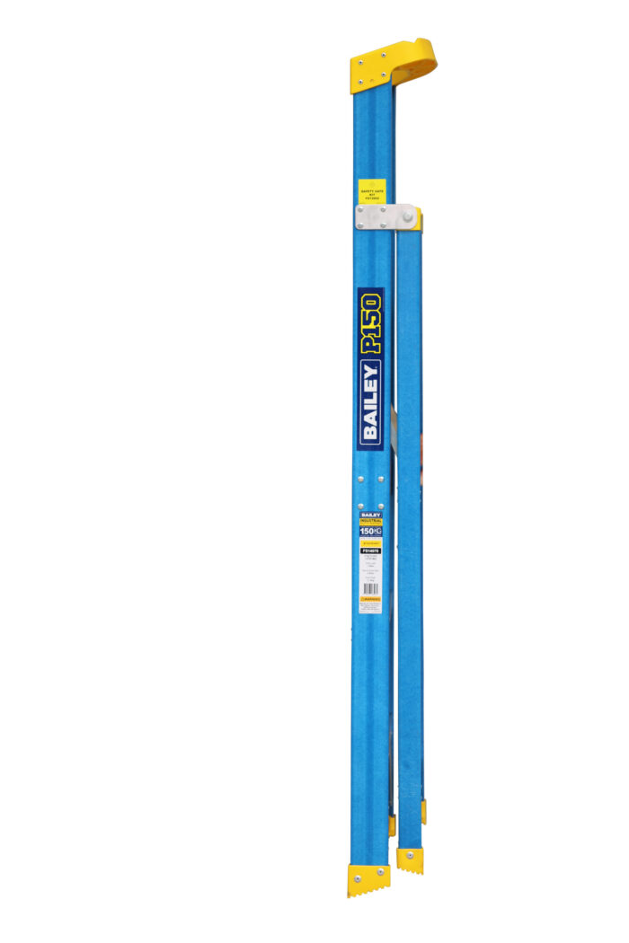 Bailey P150 Fibreglass Platform Ladder 3 Steps, 0.87 m Platform Height, side closed view