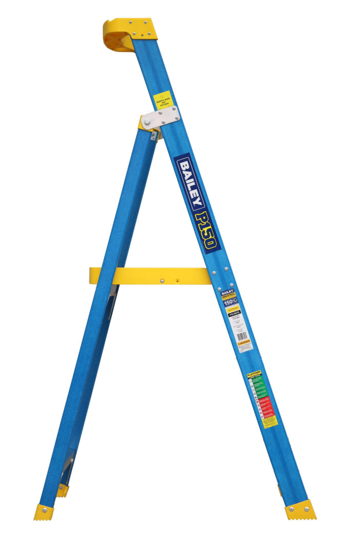 Bailey P150 Fibreglass Platform Ladder 3 Steps, 0.87 m Platform Height, side open view