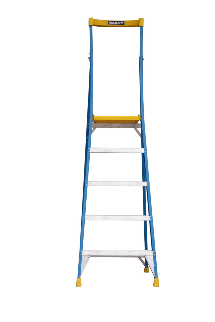 Bailey P150 Fibreglass Platform Ladder 5 Steps, 1.45m Platform Height, side open view