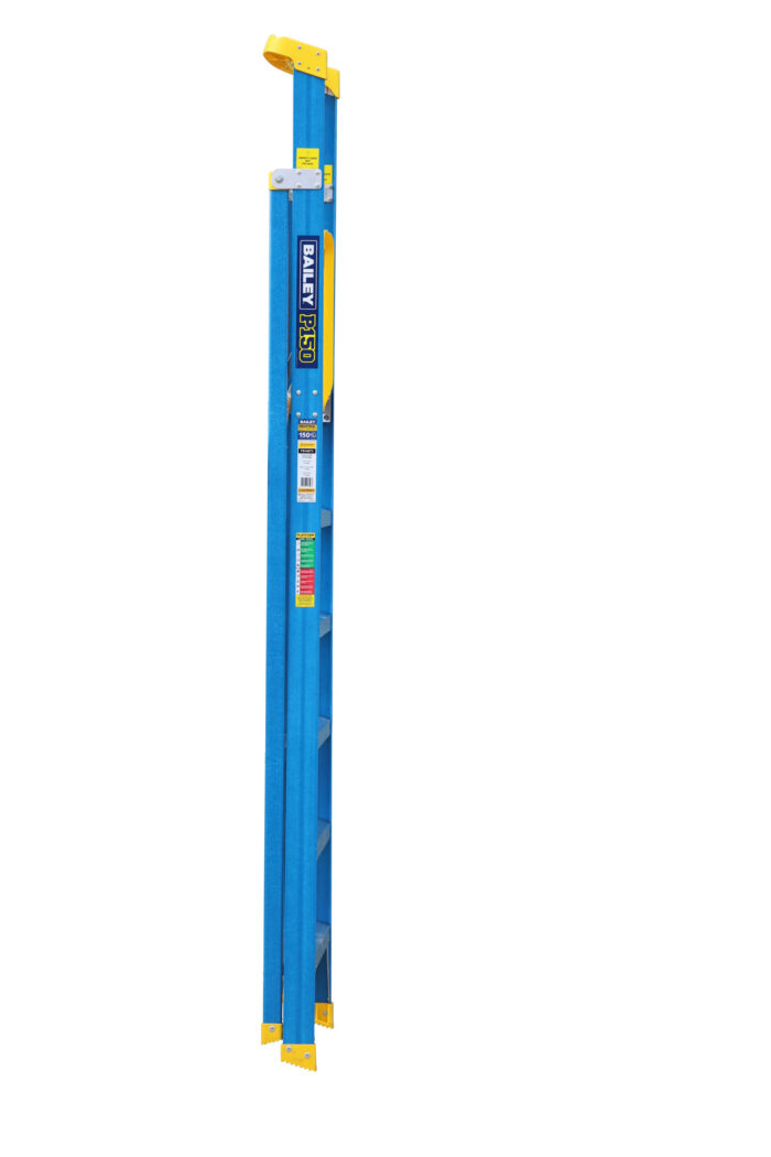 Bailey P150 Fibreglass Platform Ladder 6 Steps, 1.75m Platform Height, side closed view