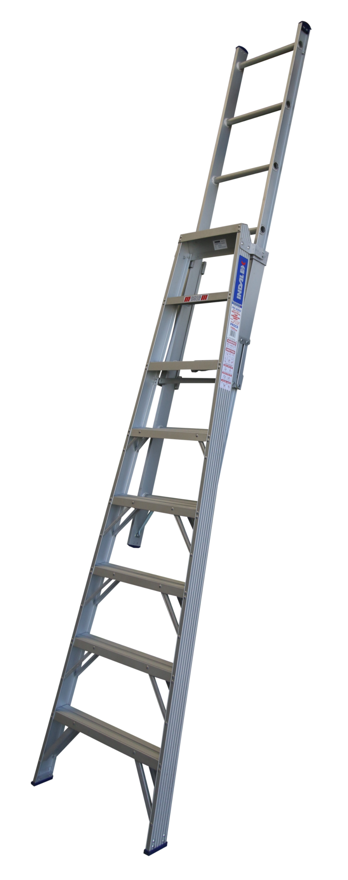 Indalex Pro Series Aluminium Step Extension Ladder 8ft - 14ft 2.4m - 4.1m PROC8 Extended straight Ladder
