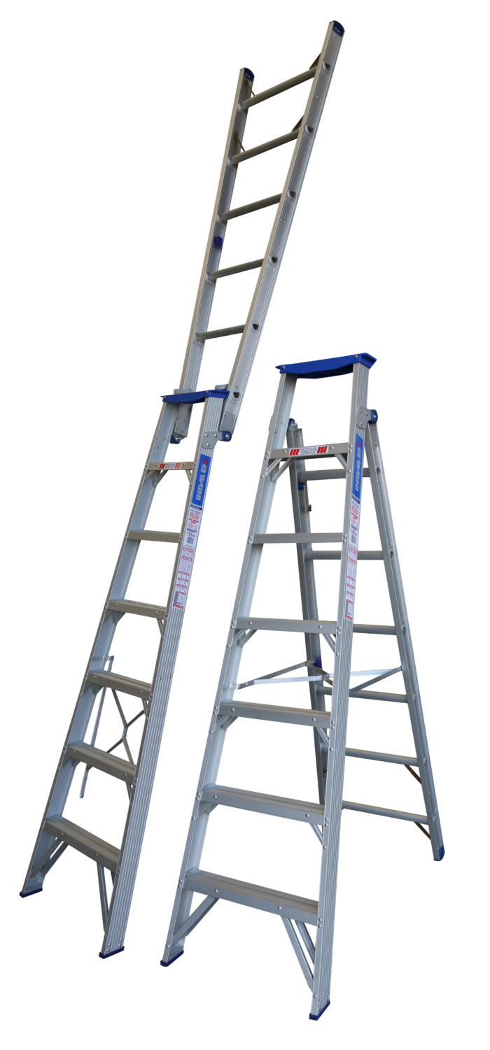 Indalex Pro Series Aluminum Dual Purpose Ladder 7ft - 12ft 2.1m -3.8m PRODP7