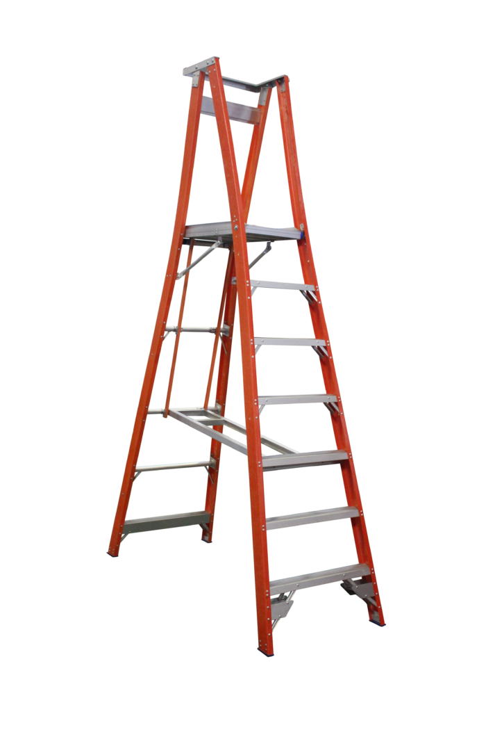 PROPF10/7 Indalex Pro Series Fibreglass Platform Ladder, open position
