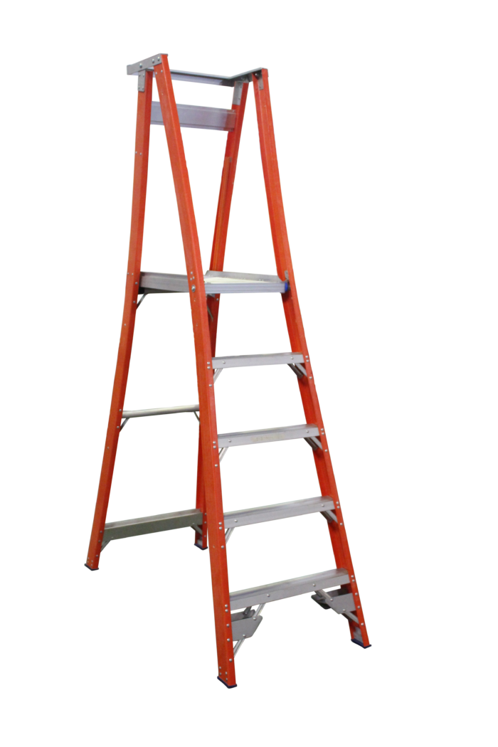 PROPF8/5 Indalex Pro Series Fibreglass Platform Ladder, open position