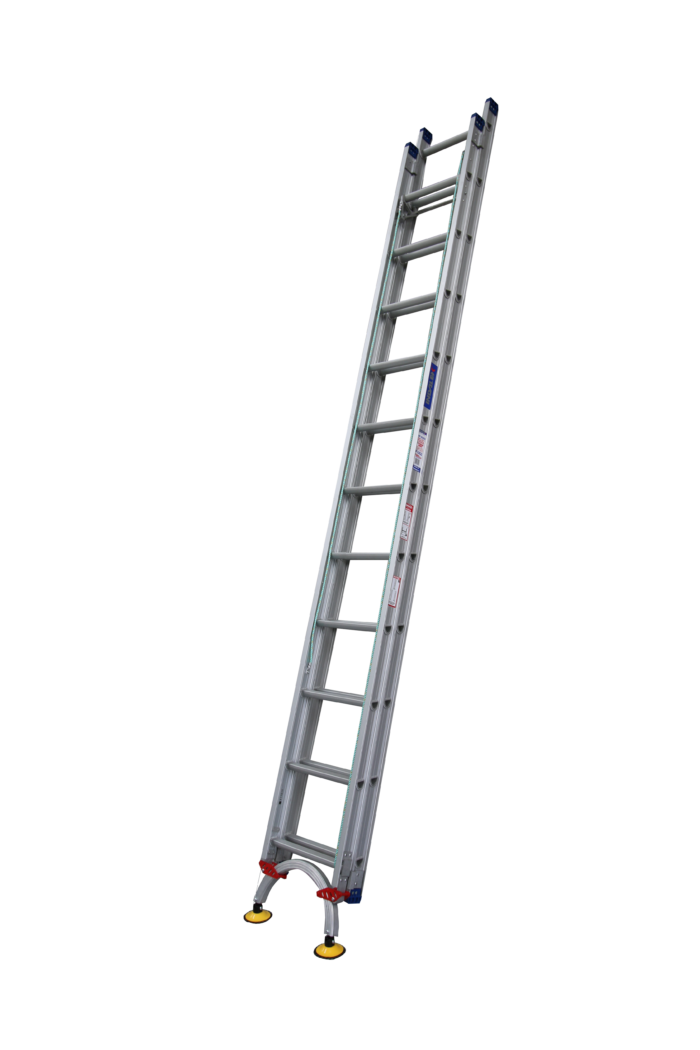 PROX22 closed Indalex Pro Series Aluminium Extension Ladder with Level-Arc 14ft 2.6m - 4.1m