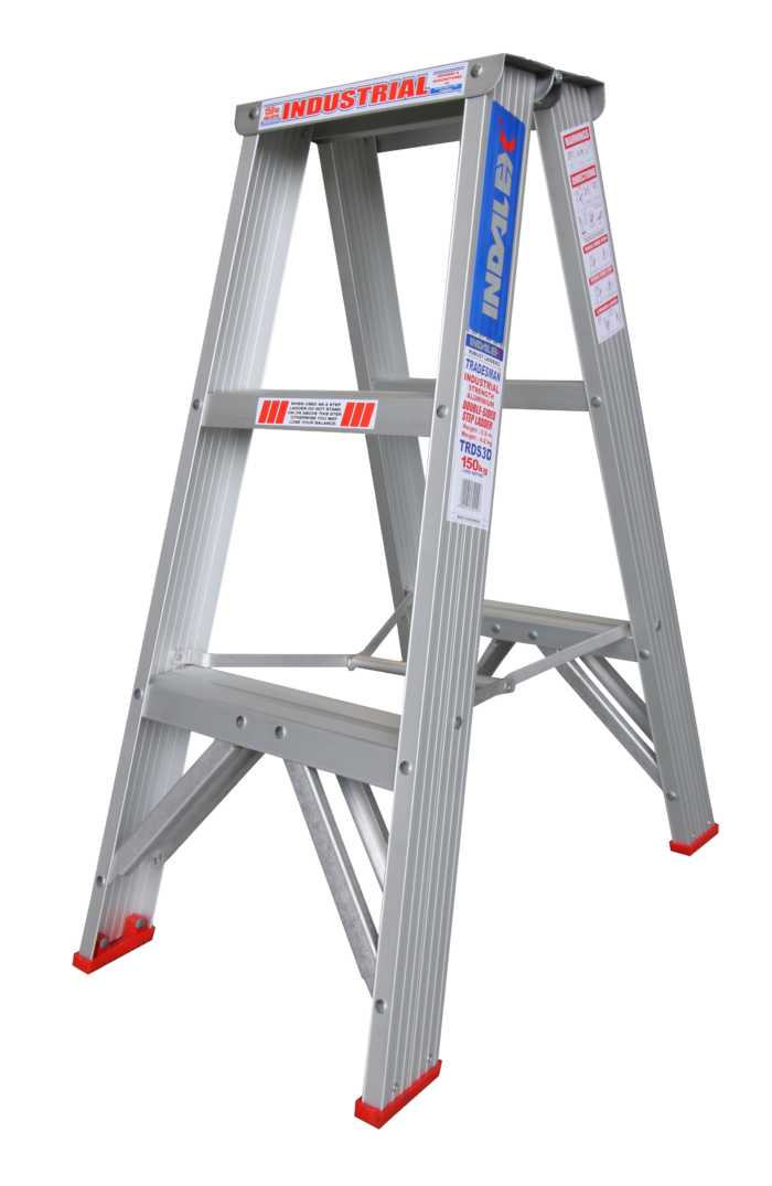 Indalex Tradesman Series Aluminium Double Sided Step Ladder 3ft 0.9m TRDS3D