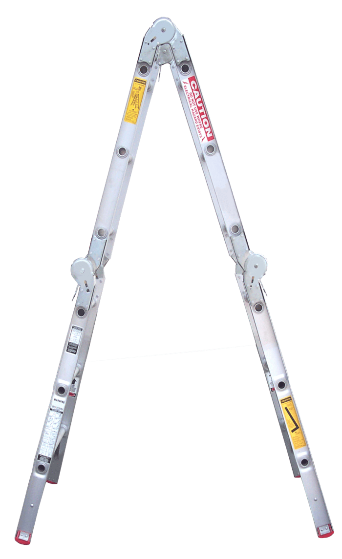 Indalex Tradesman Aluminium Industrial Multipurpose ladder 13ft 1.0m -3.95m TRDMP13 A frame Position