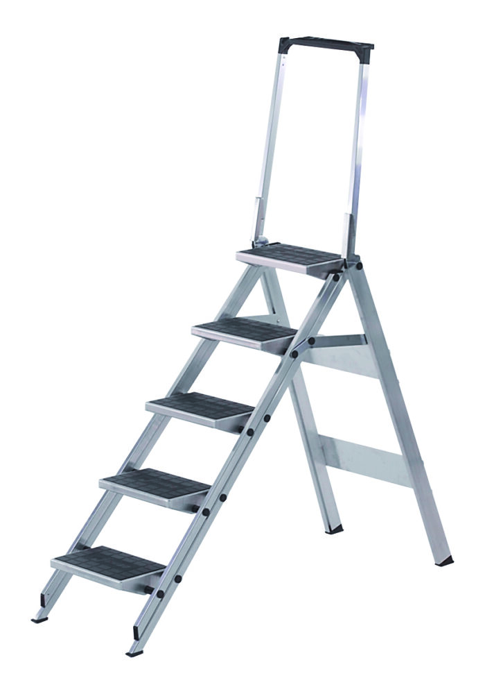 Little Jumbo Ladders510B five step with handrail. Open position.