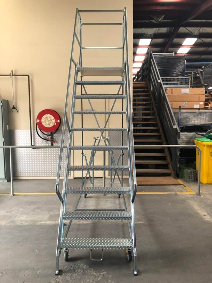 BJ Turner Order Picking Steel Platform Ladder 10 Step Platform Height 2.37m front view