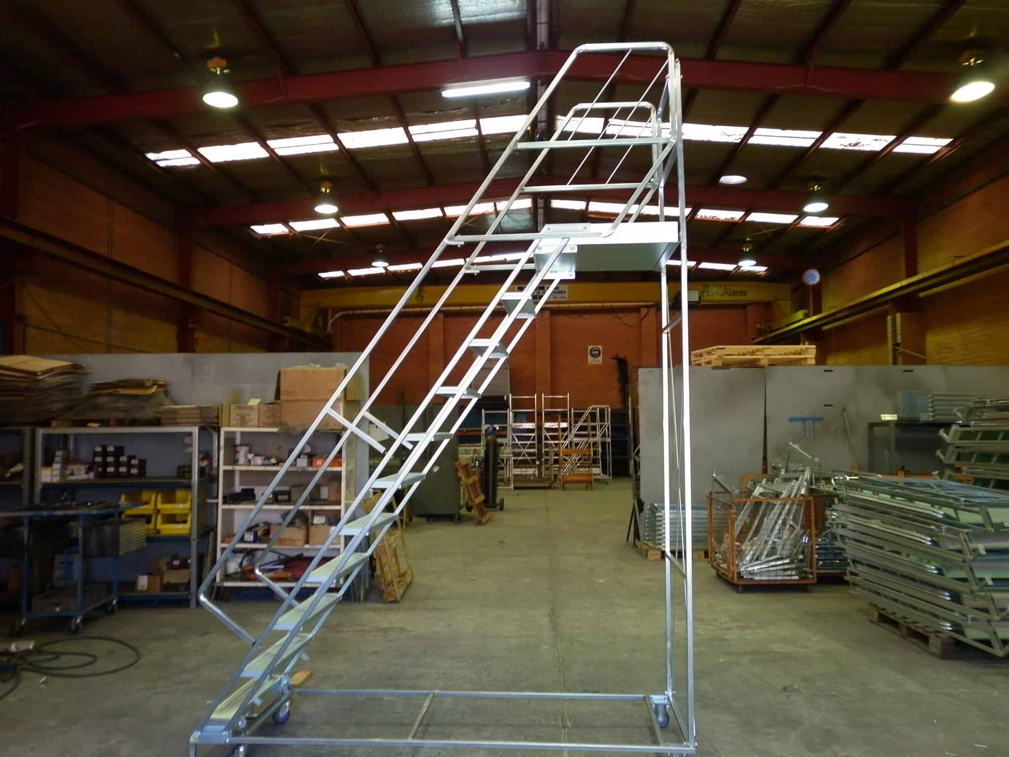 BJ Turner Order Picking Steel Platform Ladder 11 Step Platform Height 2.60m side view