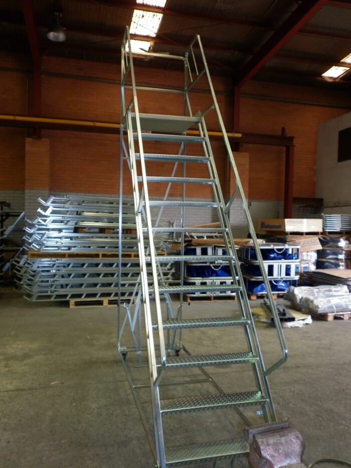 BJ Turner Order Picking Steel Platform Ladder 12 Step Platform Height 2.84m in warehouse