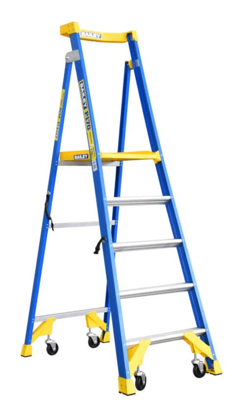 Bailey P170 Job Station Fibreglass Platform Ladder 5 Steps, 1.45m Platform Height, FS13532