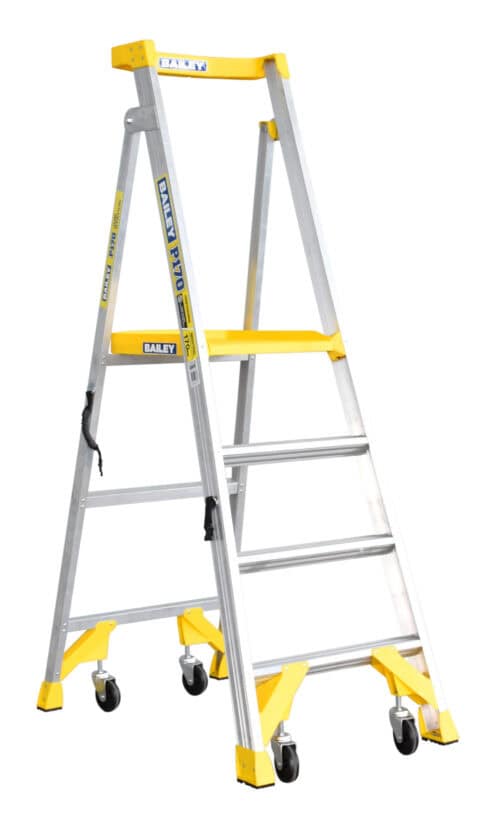 Bailey P170 Job Station Aluminium Platform Ladder 4 Steps, 1.16m Platform Height, open position