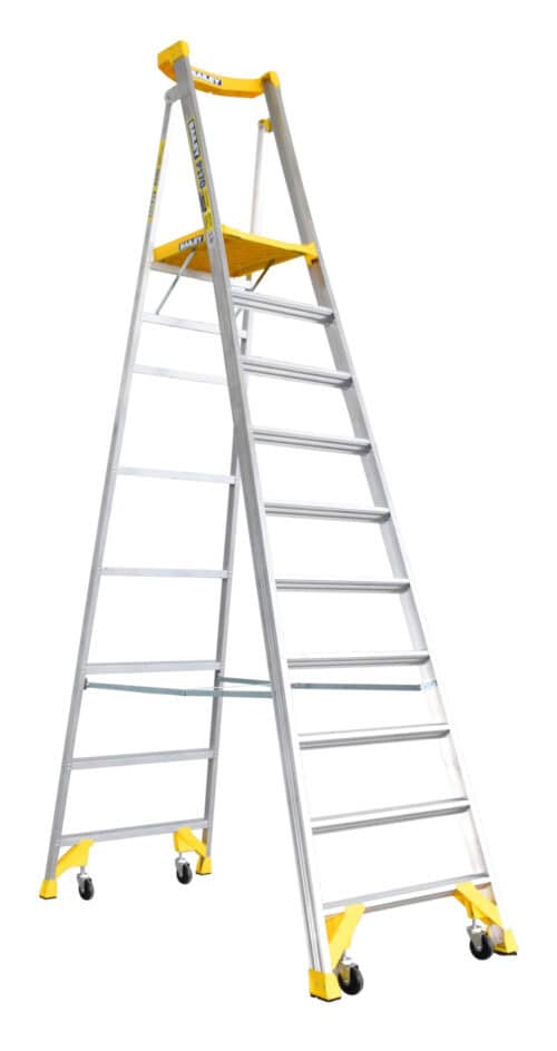 Bailey P170 Job Station Aluminium Platform Ladder 10 Steps, 2.91m Platform Height, open position