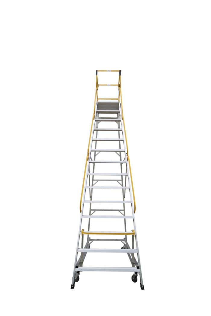 Bailey LADDERWELD Access Platform 14 Order Picking Ladder 200kg load rating, 3.8m platform height, front view
