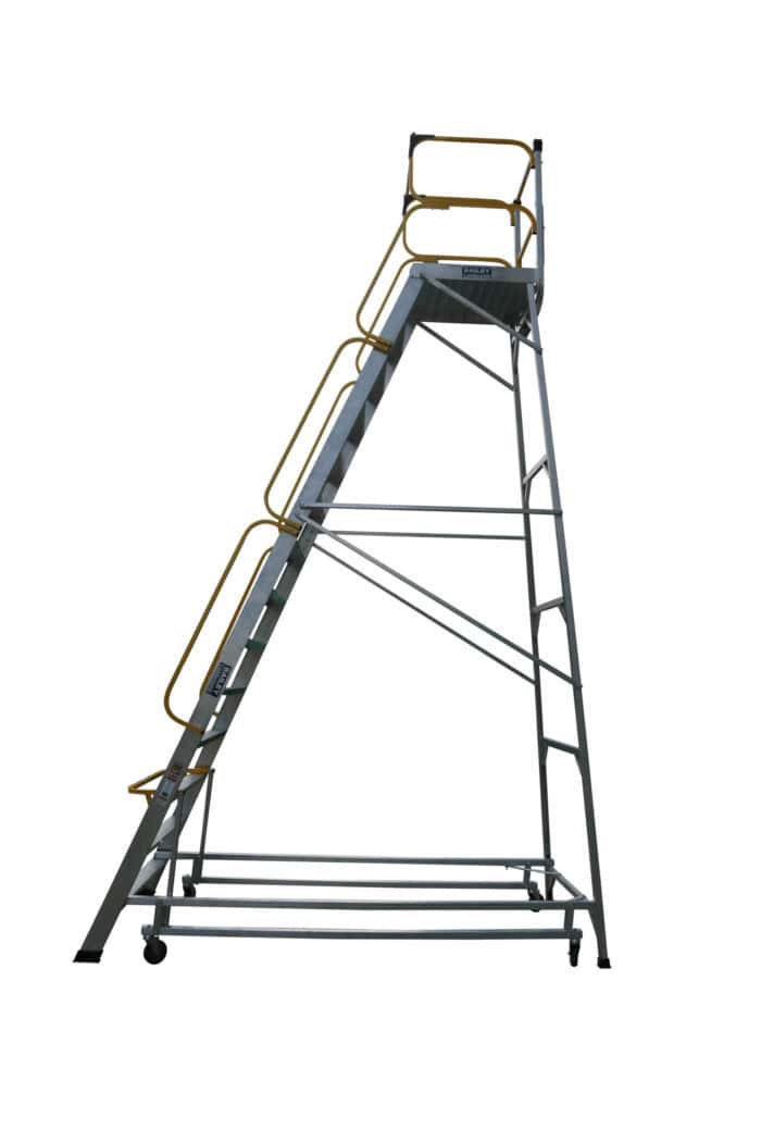 Bailey LADDERWELD Access Platform 14 Order Picking Ladder 200kg load rating, 3.8m platform height, side view
