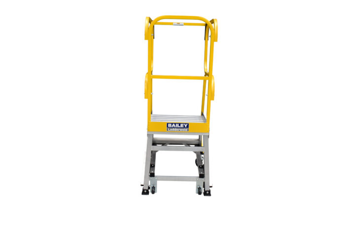 Bailey Aluminium Order Picking Platform Ladder 0.55m platform height, 150kg load rating, rear view, FS13873