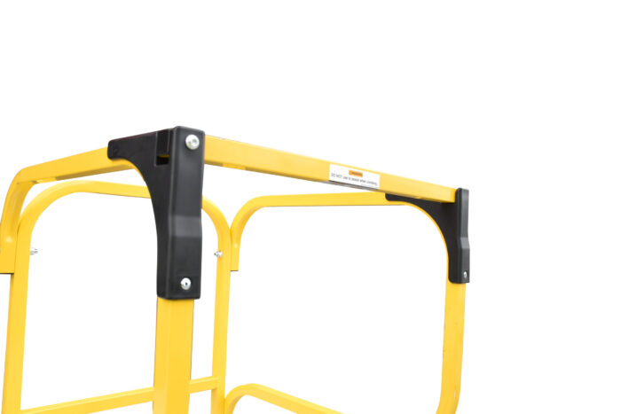 Bailey Aluminium Order Picking Platform Ladder FS13874 Yellow Hand Rail Closed