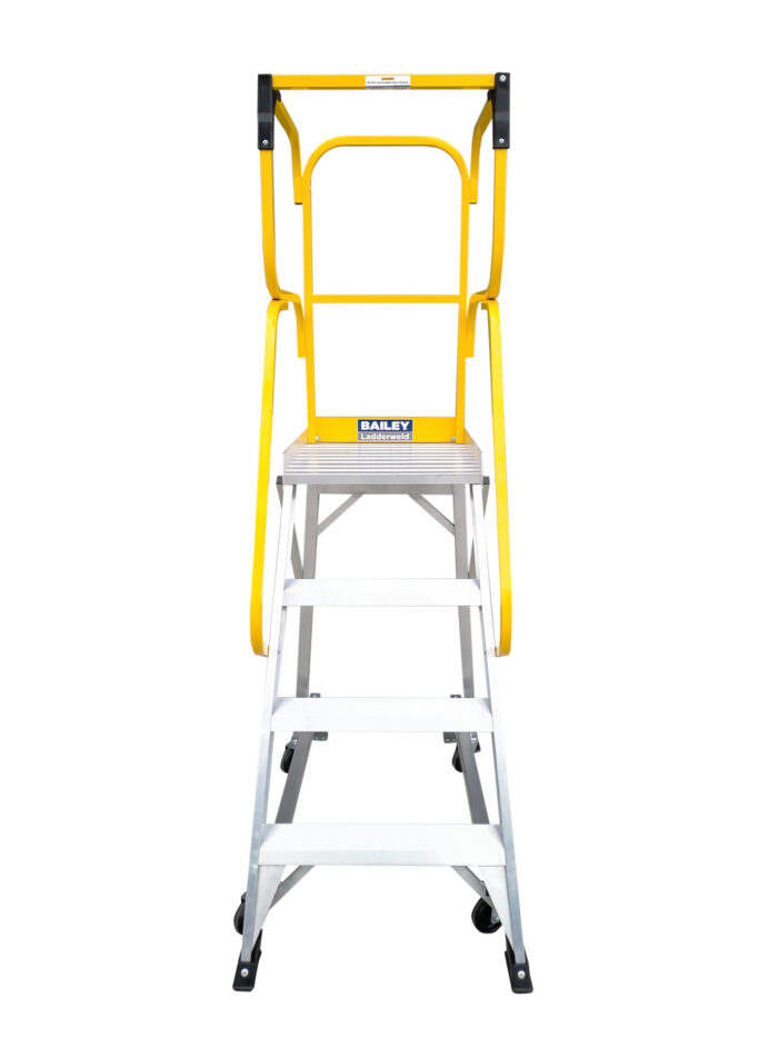 Bailey Aluminium Order Picking Platform Ladder 4 MK3 1.10m 150kg FS13875 FRONT view