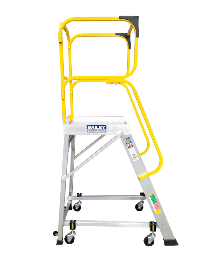 Bailey Aluminium Order Picking Platform Ladder 4 MK3 1.10m 150kg FS13875 Left side view