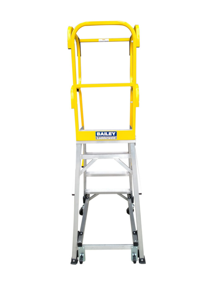 Bailey Aluminium Order Picking Platform Ladder 4 MK3 1.10m 150kg FS13875 REAR view