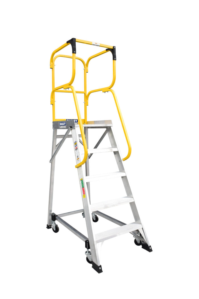 Bailey Aluminium Order Picking Platform Ladder 5 MK3 1.38m 150kg FS13876