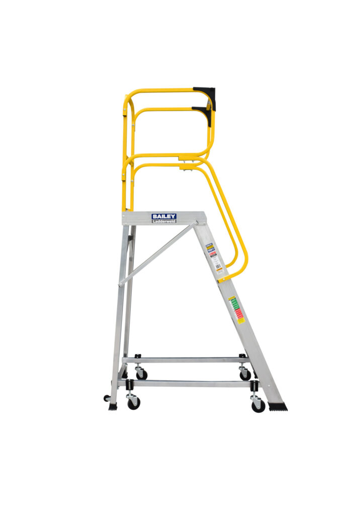 : Bailey Aluminium Order Picking Platform Ladder 5 MK3 1.38m 150kg FS13876 PI Side view