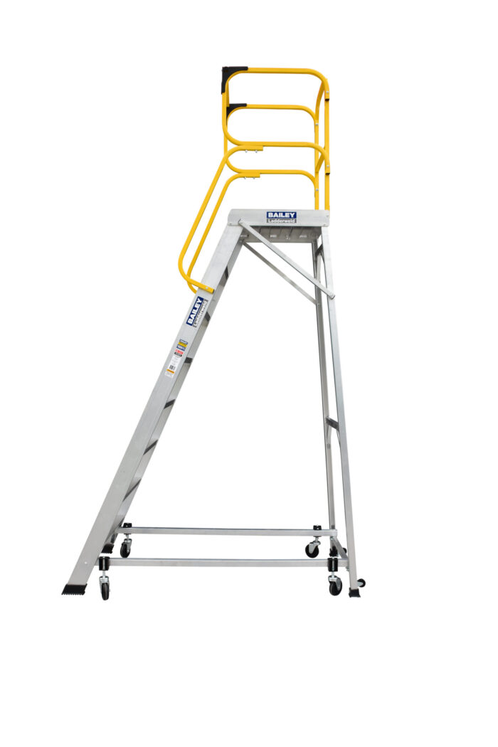 Bailey Aluminium Order Picking Platform Ladder 8 MK3 2.20m FS13879 Side view
