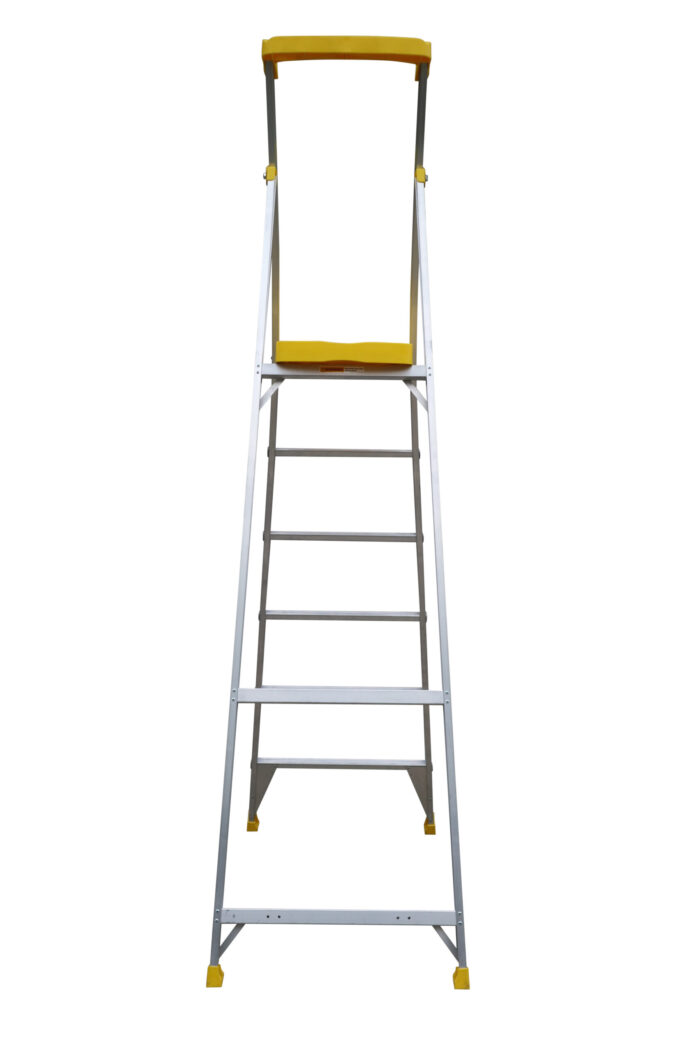 Bailey Pro Punchlock Aluminium Platform Ladder 6 Steps ,170KG load rating, 1.71m Platform Height, FS13935 back open view