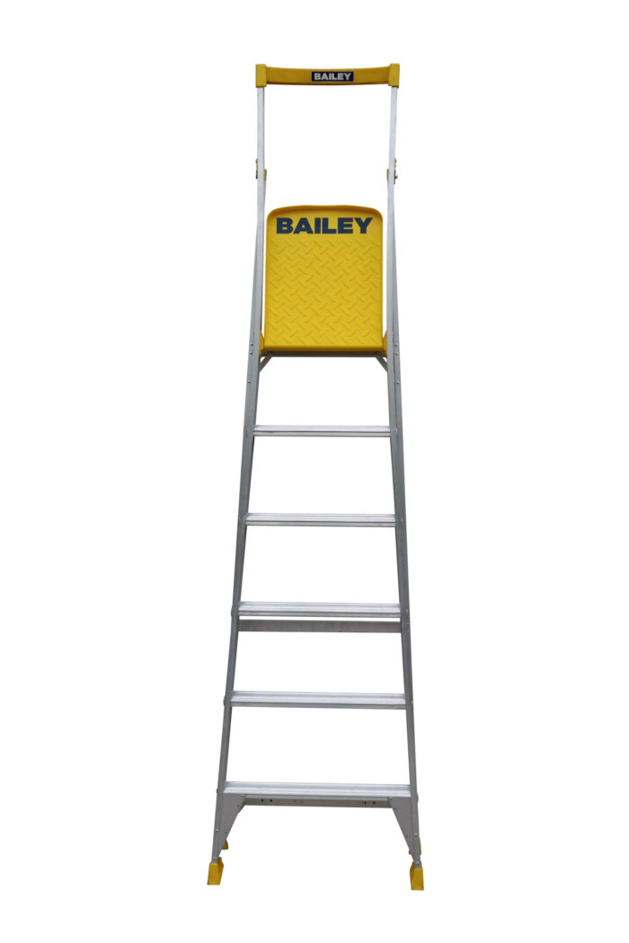 Bailey Pro Punchlock Aluminium Platform Ladder 6 Steps ,170KG load rating, 1.71m Platform Height, FS13935 front closed view