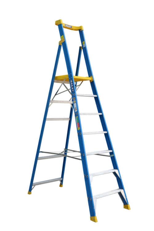 Bailey Pro Fibreglass Platform Ladder 7 Steps 170KG,1.99m Platform Height FS13950, open view