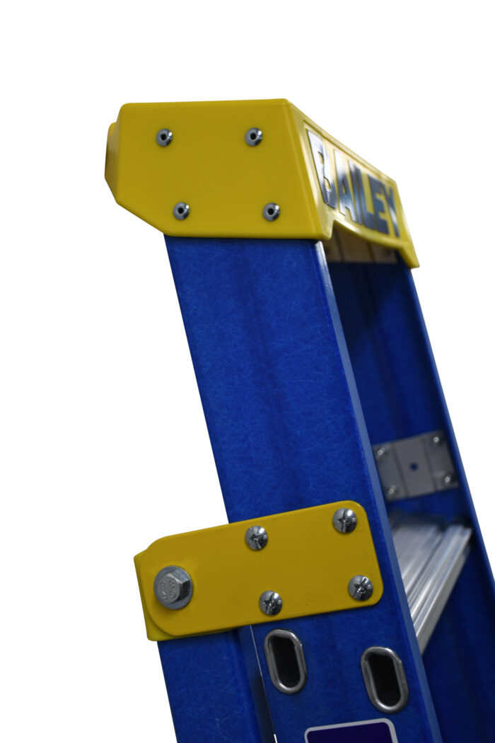 Bailey Pro Punchlock Leansafe Fibreglass Single Sided Step Ladder yellow TOPCAP