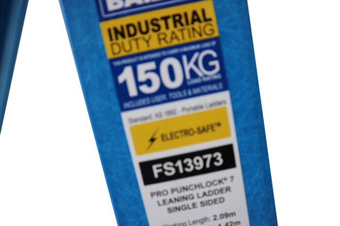 Bailey Punchlock single sided ladder FS13973 150kg Label