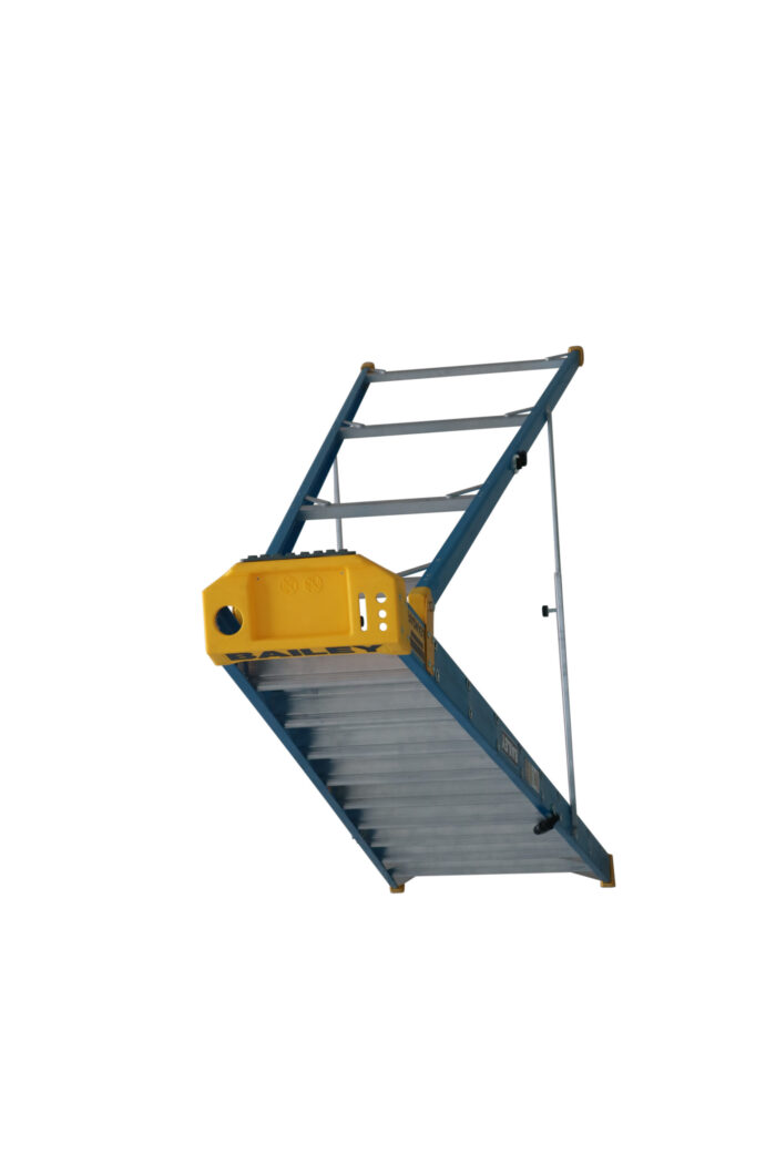 Bailey Pro Punchlock Leansafe Fibreglass Single Sided Step Ladder yellow top cap